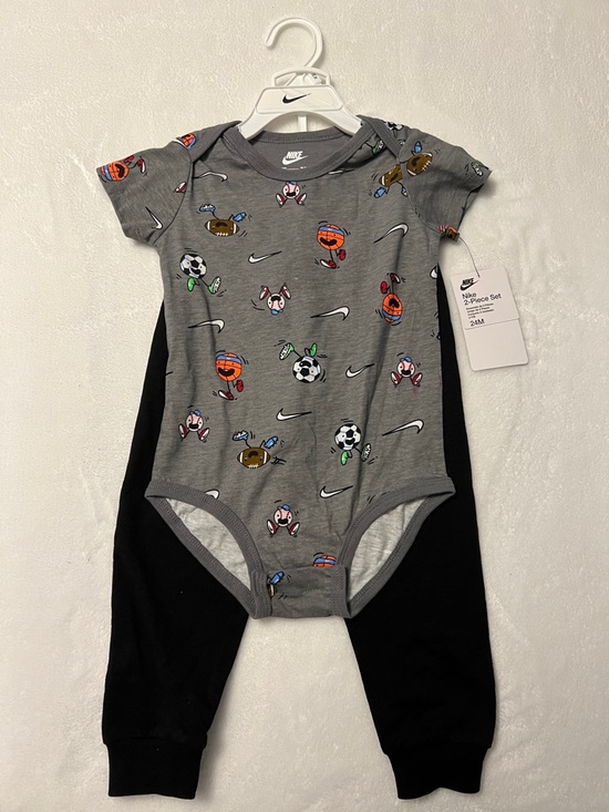 Nike Other - Nike Gray Sports Print One-Piece with Black Pants